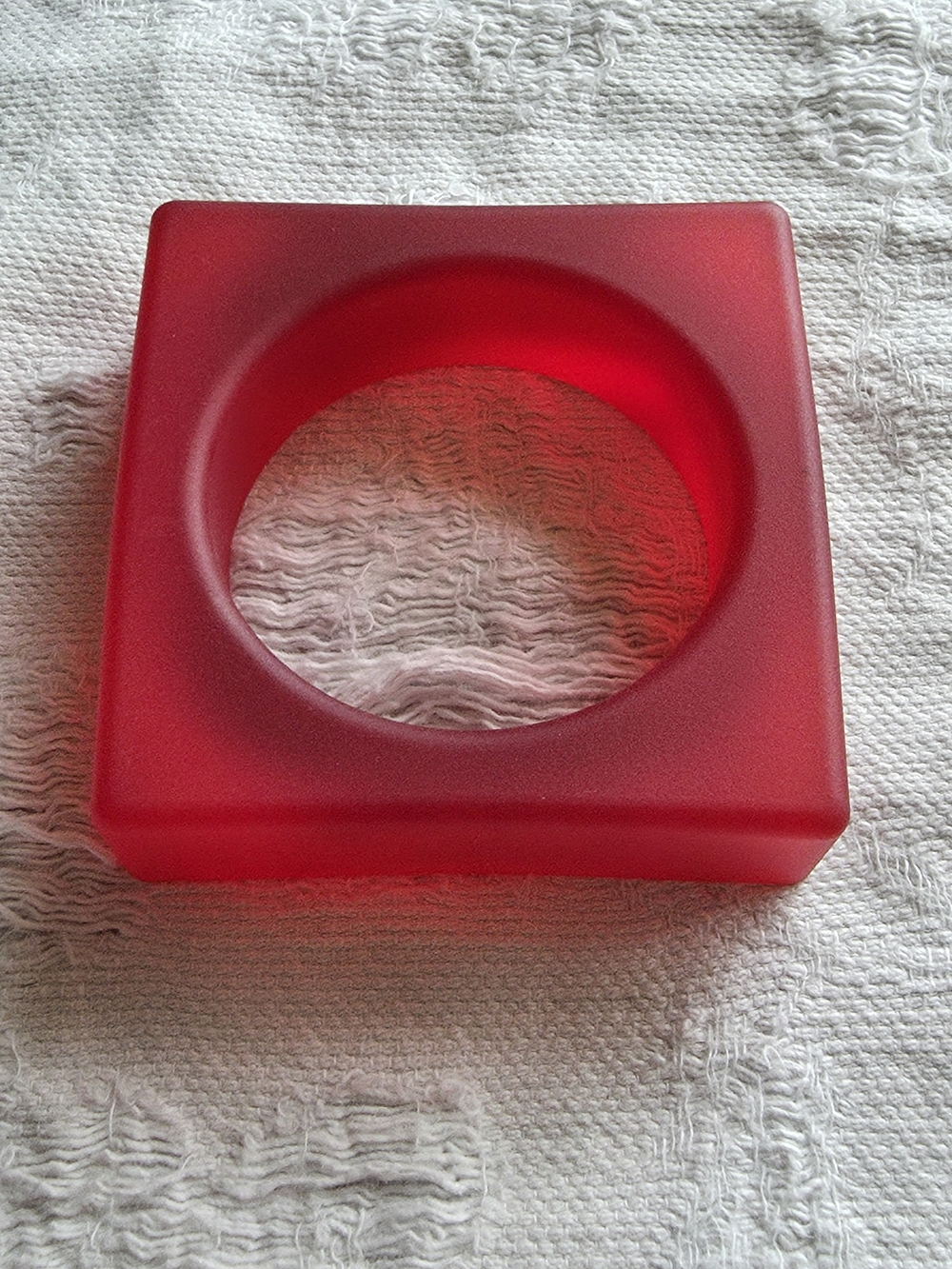 Chunky Matte Red Square Silicone Gel Statement Bracelet